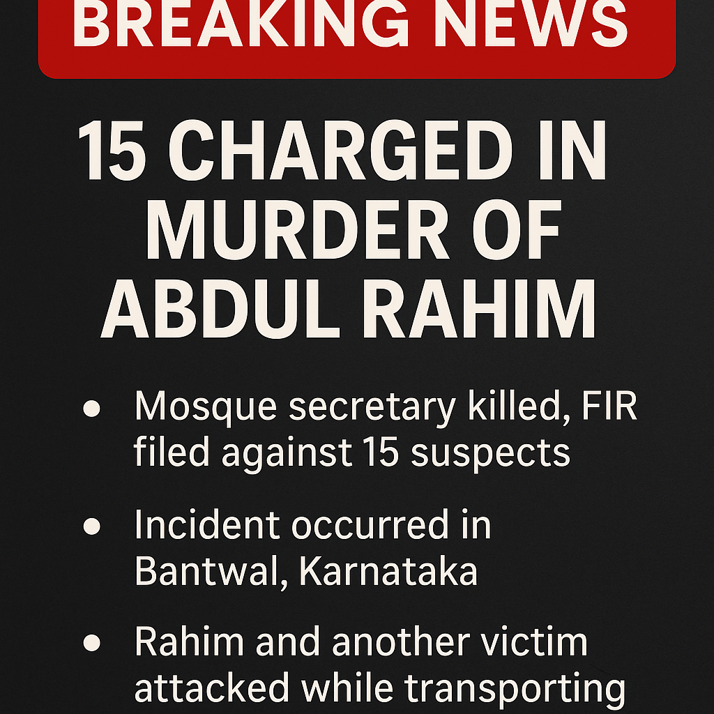 Bantwal Murder Case: 15 Accused in Brutal Killing of Mosque Secretary
