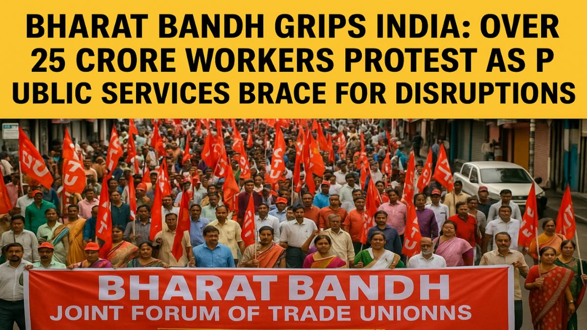 Bharat Bandh Grips India: Over 25 Crore Workers Protest as Public Services Brace for Disruptions