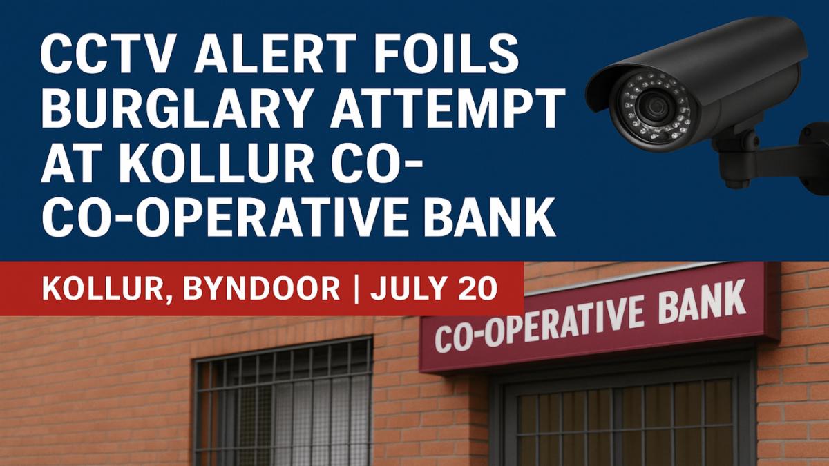 CCTV Alert Foils Burglary at Kollur Co-operative Bank