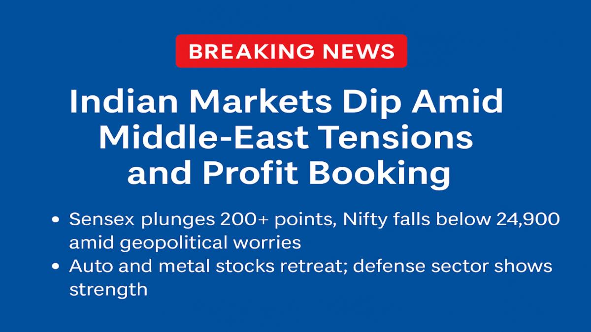 Indian Stock Market Dips as Geopolitical Tensions Intensify: Sensex & Nifty Update, Sector Trends