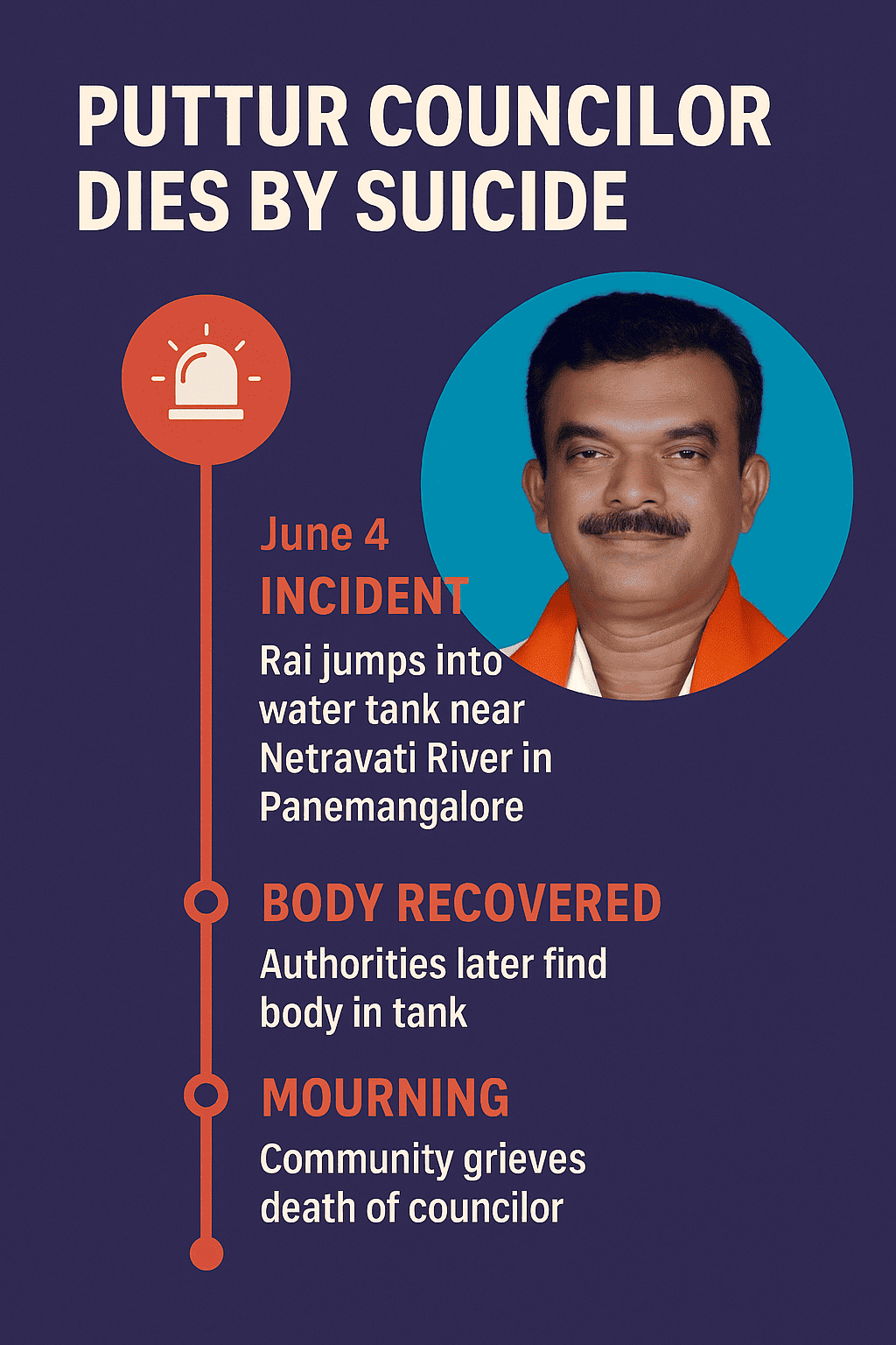 Puttur Councillor Ramesh Rai Found Dead in Suspected Suicide Near Netravati River