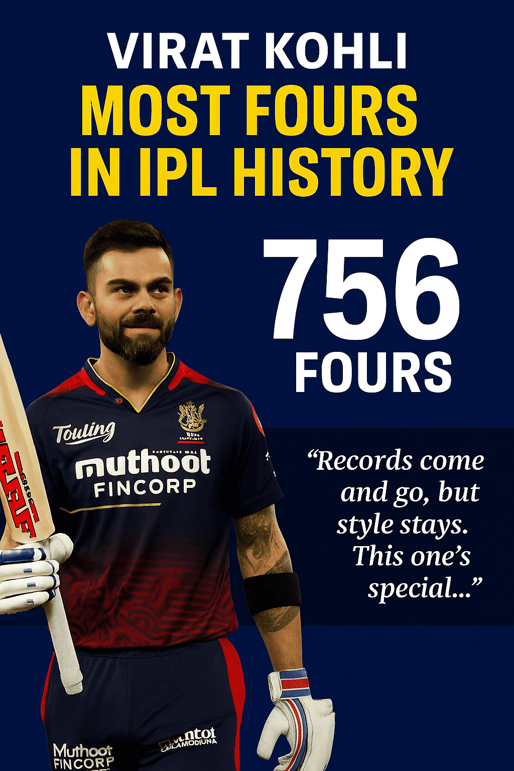 Virat Kohli Breaks Record for Most Fours in IPL History During 2025 Final