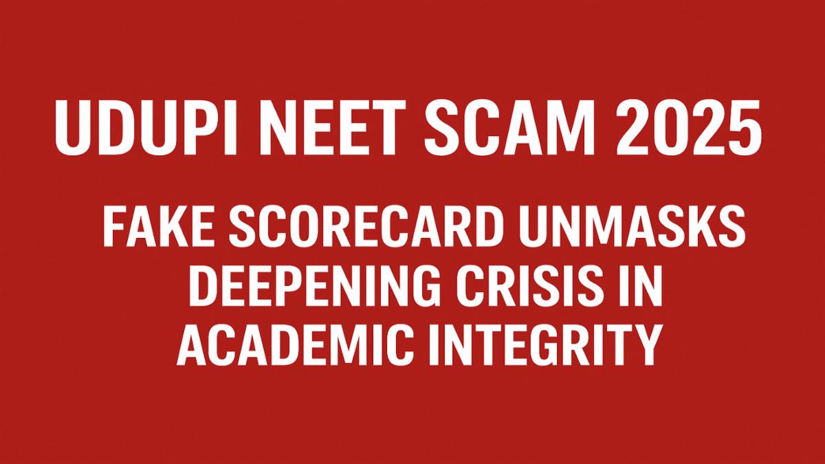 Udupi NEET Scam 2025: Fake Scorecard Exposes Major Academic Fraud in Karnataka