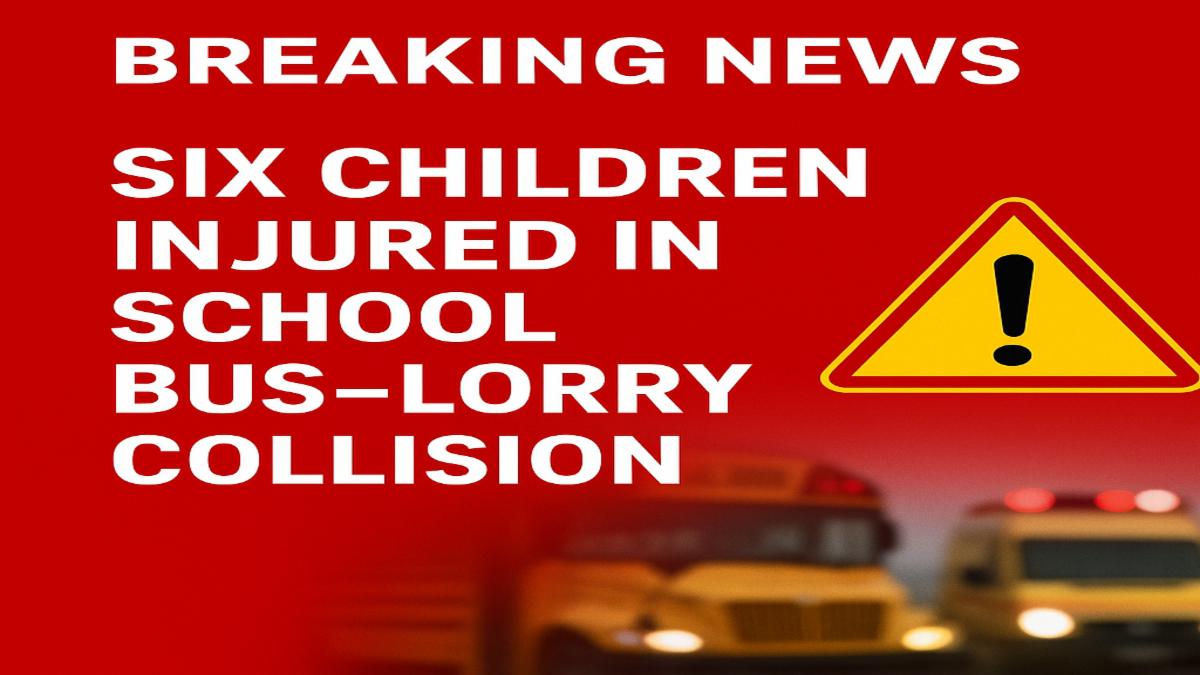 Udupi School Bus Accident: Six Students Injured in NH-66 Lorry Collision